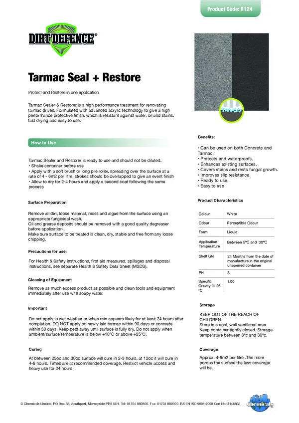 Tarmac Sealer & Restorer Datasheet PDF 